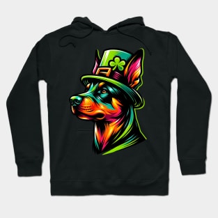 German Pinscher Celebrates Saint Patrick's Day Fun Hoodie